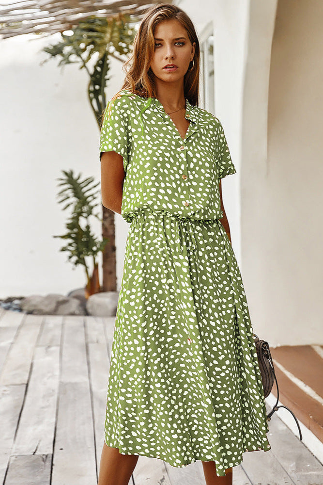 Chiffon Dot-Print Maternity Dress – Light, Breezy & Beautiful