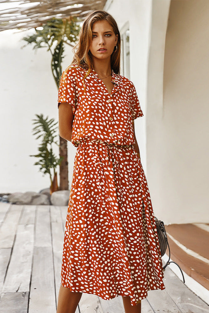 Chiffon Dot-Print Maternity Dress – Light, Breezy & Beautiful