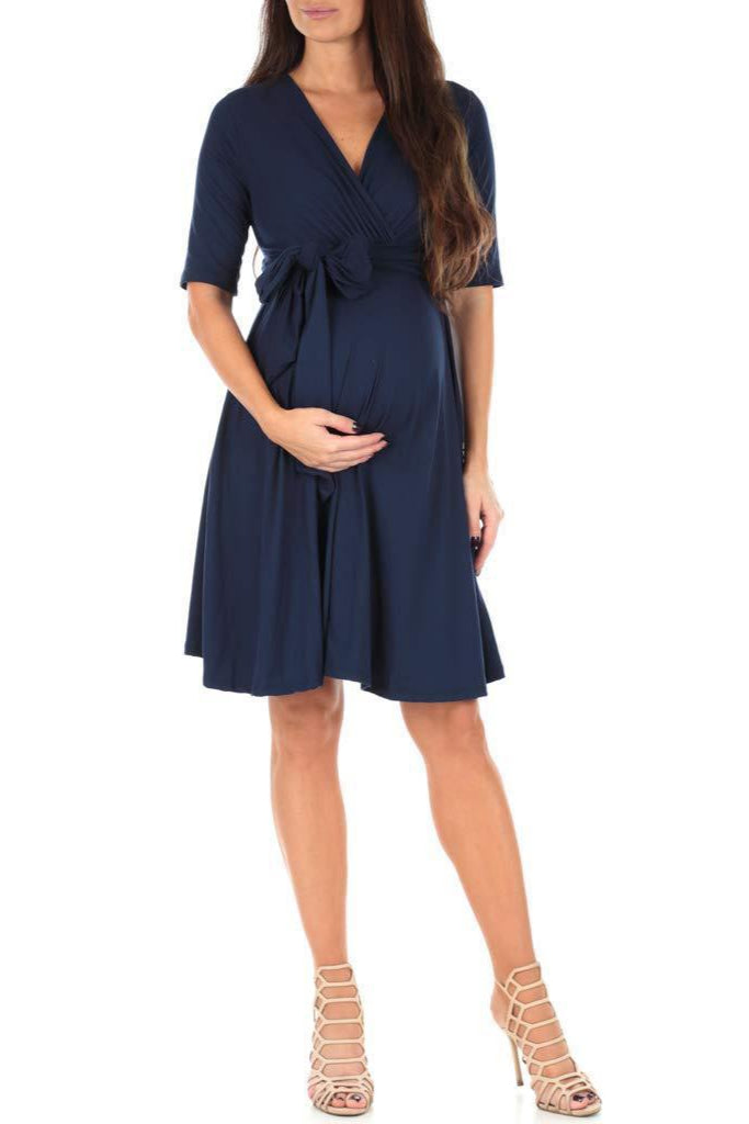 V-Neck Irregular Maternity Dress – Effortless Edge Meets Pregnancy Chic