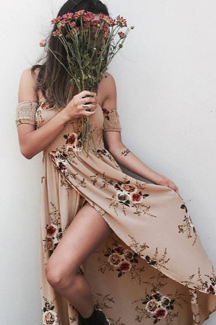 Boho Off-Shoulder Beach Dress